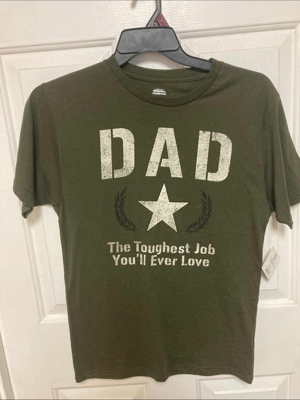 Dad Graphic Tee in Olive Green - The Toughest Job You'll Ever Love